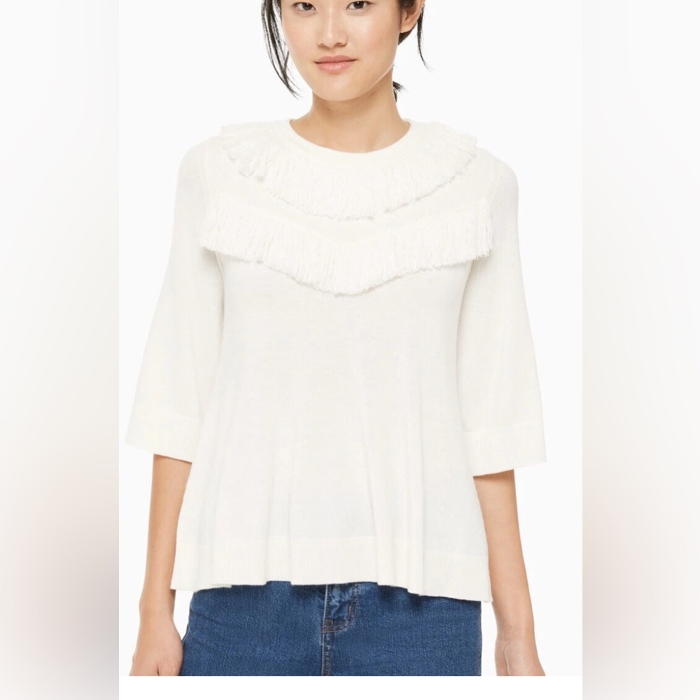Kate Spade fringe pullover sweater Sz XL